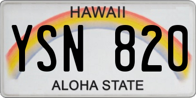 HI license plate YSN820