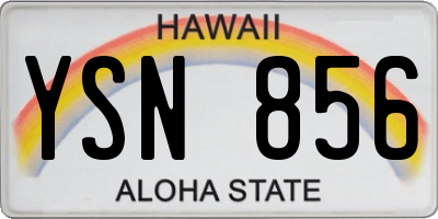 HI license plate YSN856