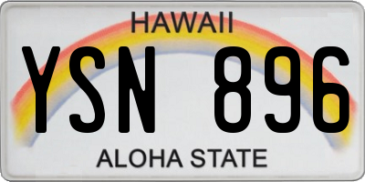 HI license plate YSN896
