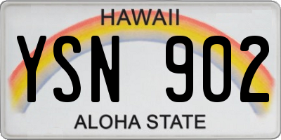 HI license plate YSN902