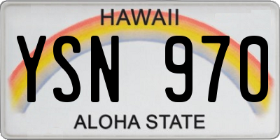 HI license plate YSN970