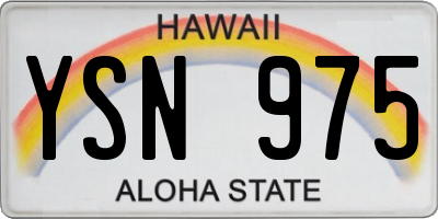 HI license plate YSN975