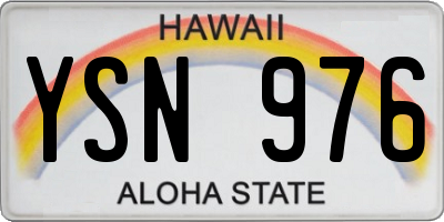 HI license plate YSN976