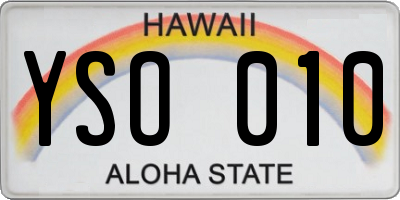 HI license plate YSO010