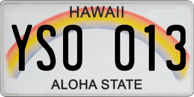 HI license plate YSO013