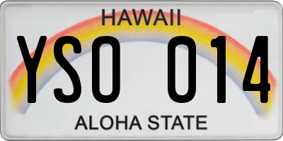 HI license plate YSO014