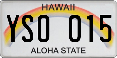 HI license plate YSO015