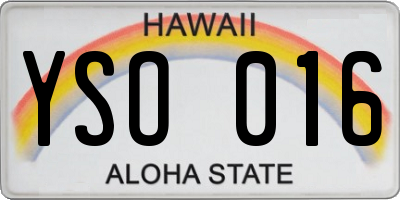 HI license plate YSO016