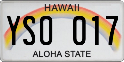 HI license plate YSO017