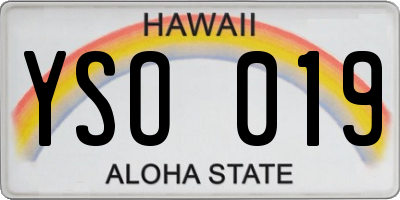 HI license plate YSO019