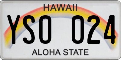 HI license plate YSO024