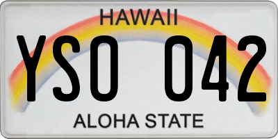 HI license plate YSO042