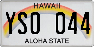 HI license plate YSO044