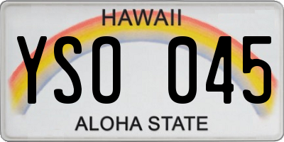 HI license plate YSO045