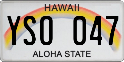 HI license plate YSO047