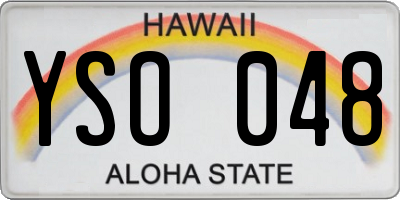 HI license plate YSO048
