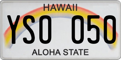 HI license plate YSO050