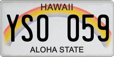 HI license plate YSO059