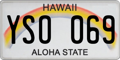 HI license plate YSO069