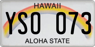 HI license plate YSO073