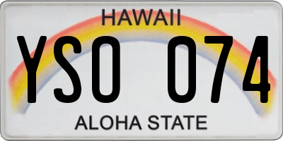 HI license plate YSO074