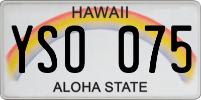 HI license plate YSO075