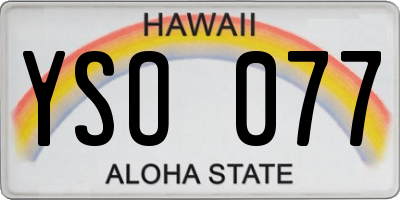 HI license plate YSO077
