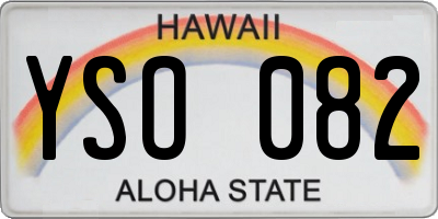 HI license plate YSO082