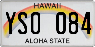 HI license plate YSO084