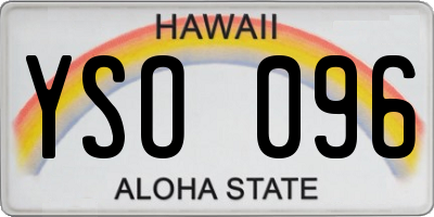 HI license plate YSO096