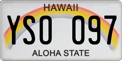 HI license plate YSO097