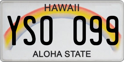 HI license plate YSO099