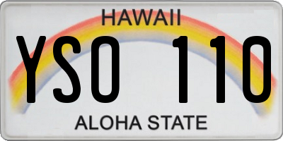 HI license plate YSO110