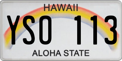 HI license plate YSO113