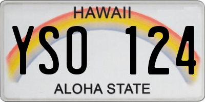 HI license plate YSO124