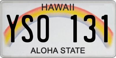 HI license plate YSO131