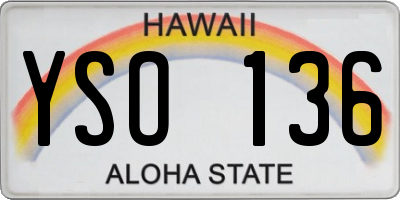 HI license plate YSO136