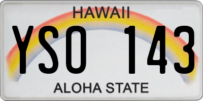 HI license plate YSO143