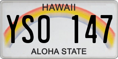 HI license plate YSO147
