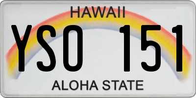HI license plate YSO151
