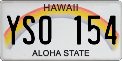 HI license plate YSO154