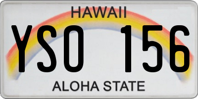 HI license plate YSO156