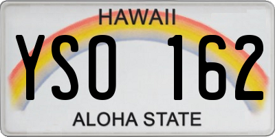HI license plate YSO162