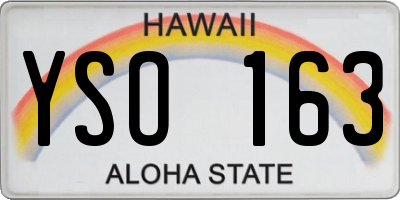 HI license plate YSO163