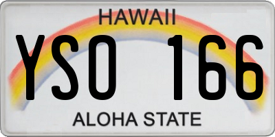 HI license plate YSO166