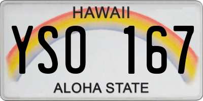 HI license plate YSO167