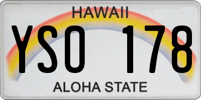 HI license plate YSO178