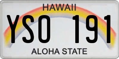 HI license plate YSO191