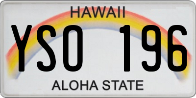 HI license plate YSO196