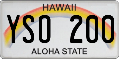 HI license plate YSO200